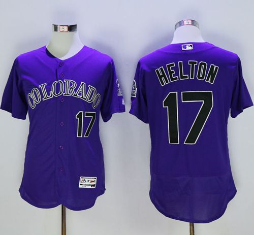 Rockies #17 Todd Helton Purple Flexbase Authentic Collection Stitched MLB Jersey